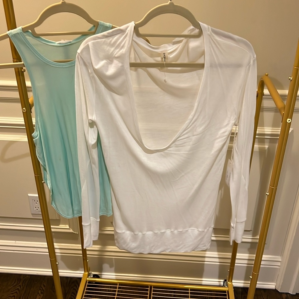 White Blouse + FREE Mint Green Tee
